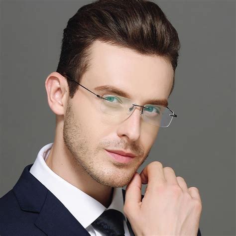 oval rimless eyeglasses for men